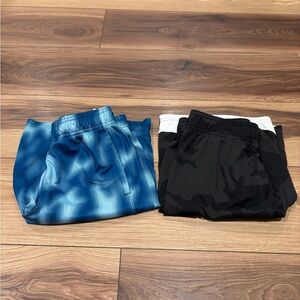 Under Armor Boy's Blue and Black Basketball Shorts Bundle